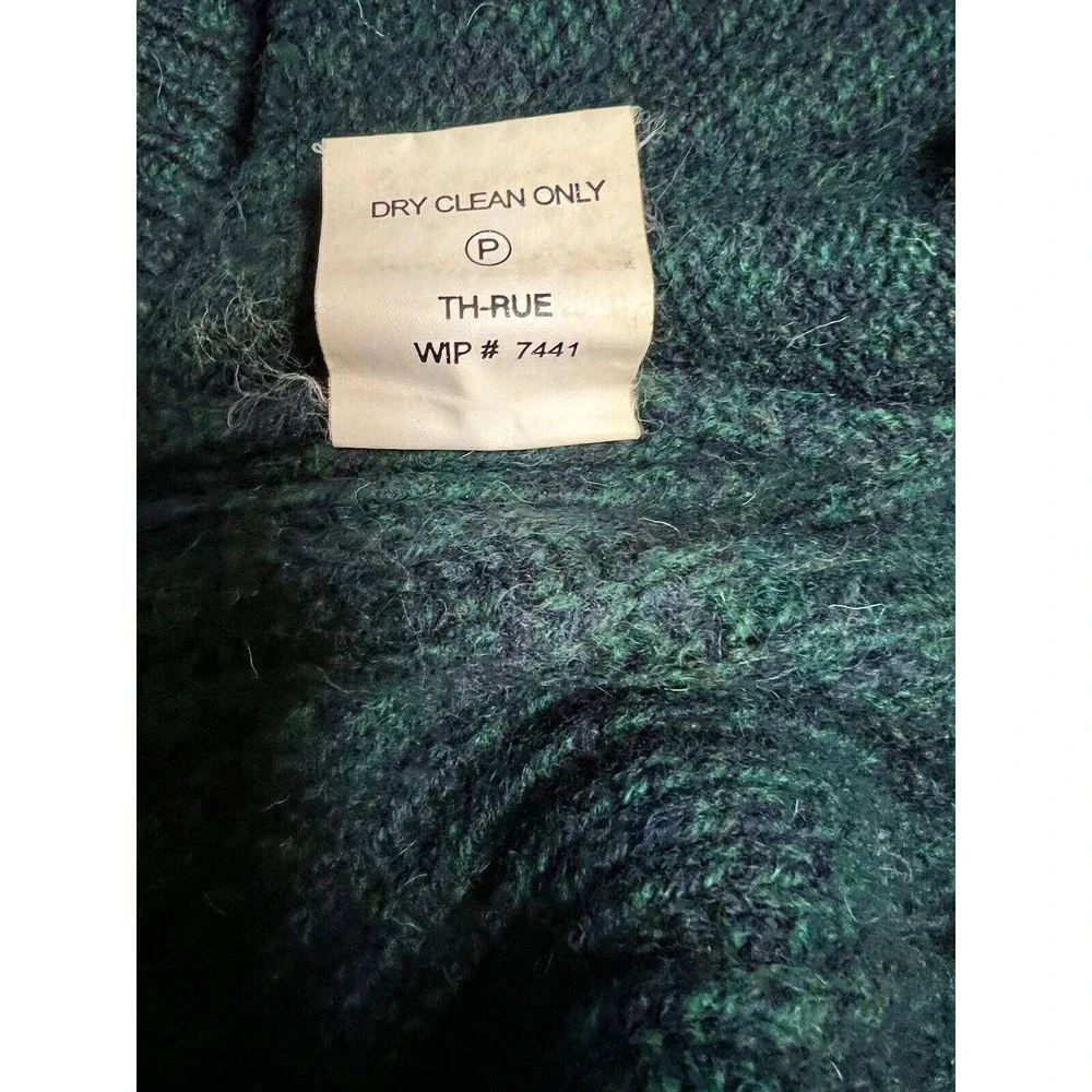 Vintage Woolrich Full Zip Up Ribbed Sweater Navy Marl 100% Wool Men’s Size Large